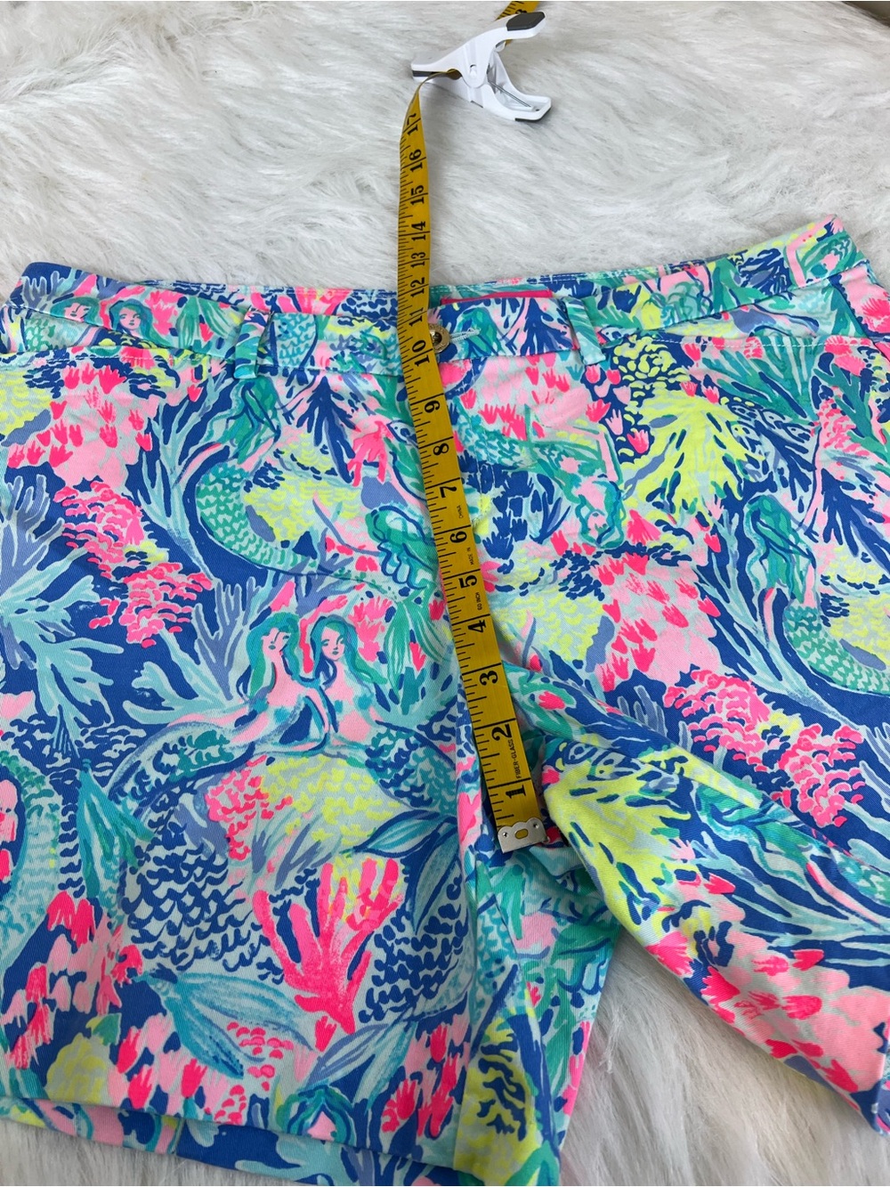 Lily Pulitzer mermaid cove size 14 Printed Cotton-Blend Shorts - Pink & Blue - Picture 8 of 15
